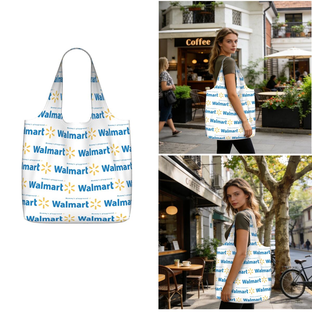Women Bags Walmart - Tas Belanja Walmart Kanvas Kapasitas Besar