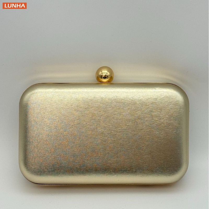 Women Bags Gold - Tas Malam Tas Kotak Metalik Antik