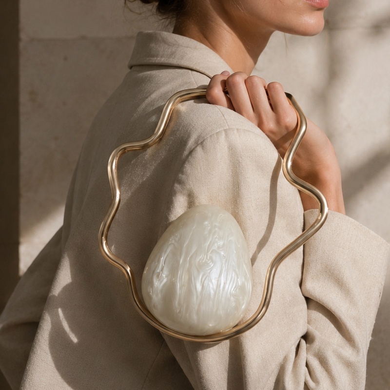 Tas Mini Akrilik Bentuk Telur  - Women Bags Gold ulasan dan harga