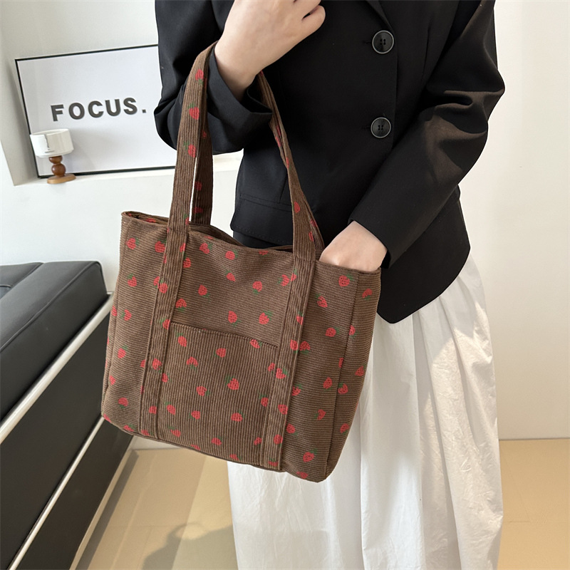 Tas tangan Corduroy Strawberry - Women Bags Low Price ulasan dan harga